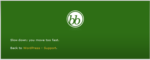 WordPress humourous notice