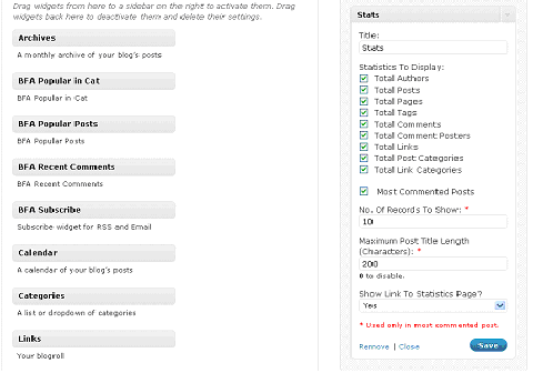 WP-Stats - widget