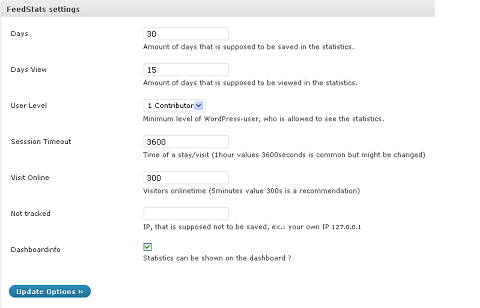 FeedStats - settings