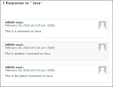 Order of comments