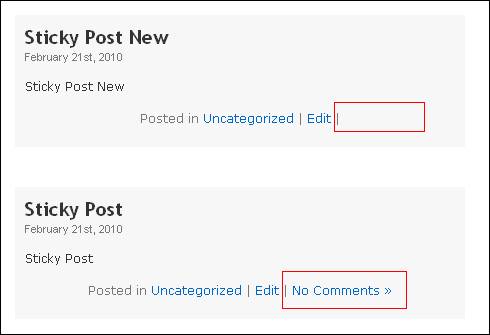 Removed Comment Pop up link