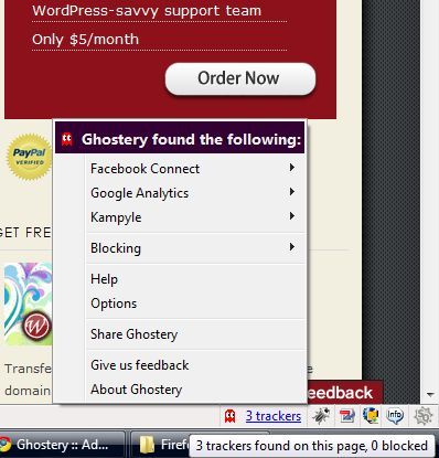 Ghostery for blogging