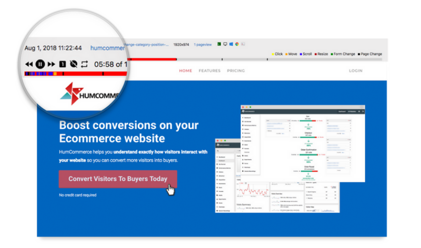 HumCommerce scroll heatmap