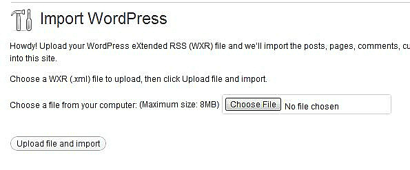 Import WordPress